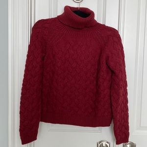 Venus turtle neck sweater, deep red color, size S